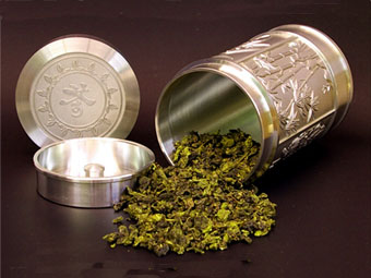 錫の茶筒 茶葉缶