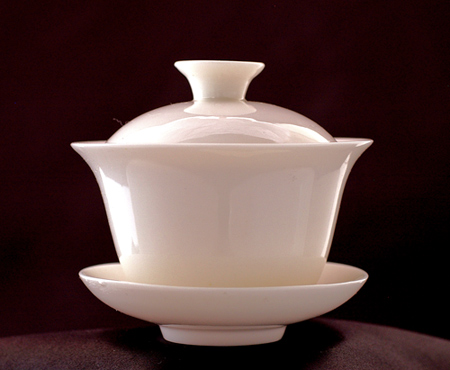 白玉瓷の蓋碗 純白大