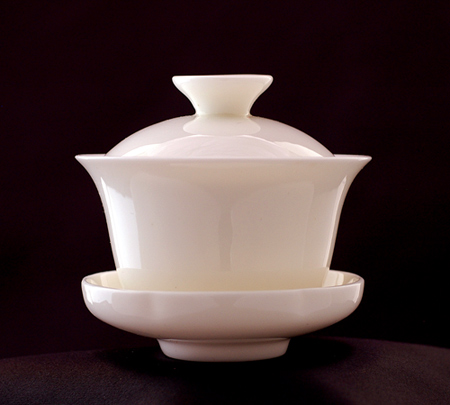 白玉瓷の蓋碗 純白小